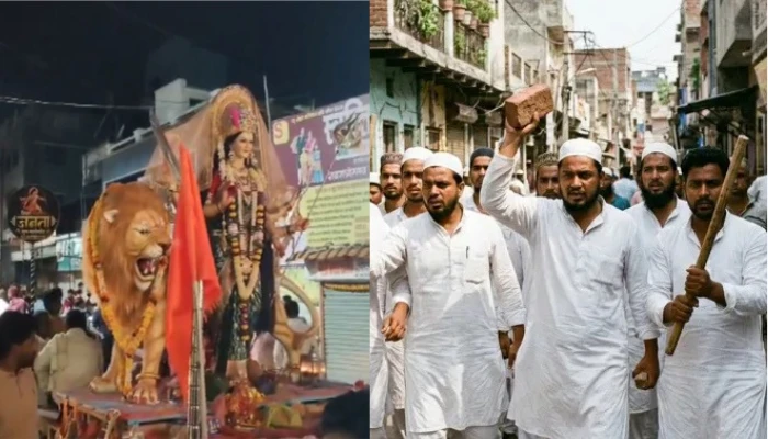 Durga idol immersion procession attacked with stones by Muslim mob in Washim, Maharashtra after accused get 'triggered' by throwing of gulal
