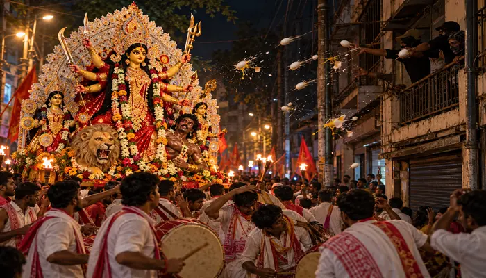 Navratri celebrations targeted for desecration; egg hurled at Durga idol immersion procession in Hyderabad, Telangana