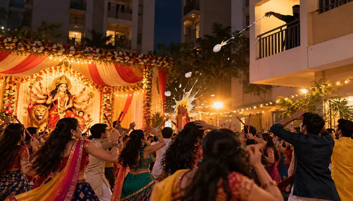Navratri celebrations desecrated; eggs hurled at Hindu devotees performing Garba at Durga Puja mandap in Thane, Maharashtra