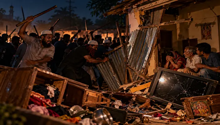 Hindu homes attacked and looted by Muslim mob over false blasphemy allegations against Hindu youth in Bangladesh