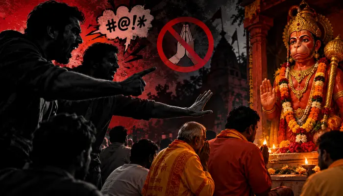Revered Hindu deity worship disrupted, Lord Hanuman subjected to derogatory remarks, devotees abused and barred from worshipping
