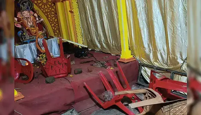 Ganesh Puja pandal vandalised and Lord Ganesha’s idol pelted with stones in Chittagong, Bangladesh
